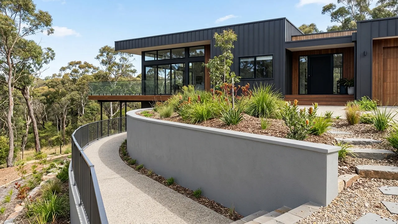 Besser Block Retaining Walls on a Gold Coast residential block