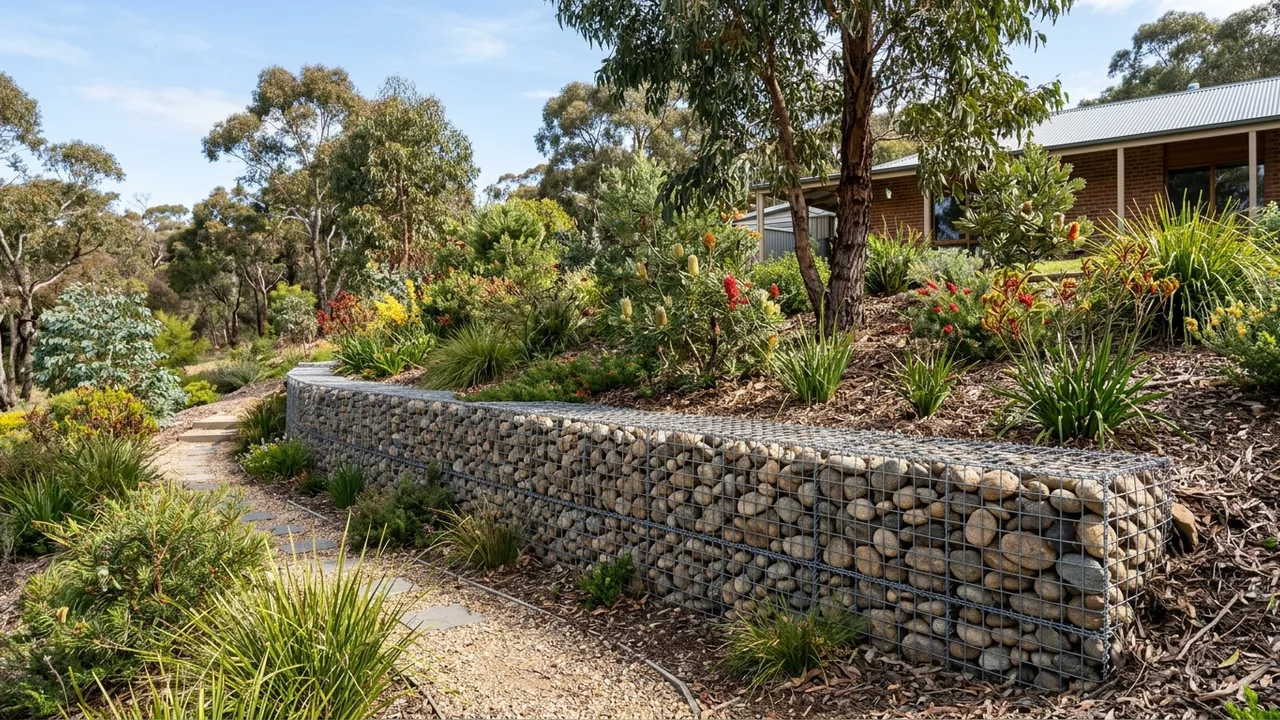 Gabion Retaining Walls on a Gold Coast residential block